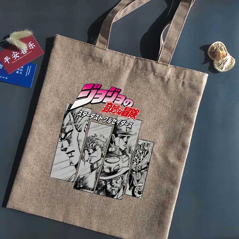 

Роскошная дизайнерская сумка-тоут, Женская многоразовая Складная Сумочка с принтом JOJO, Студенческая сумка в стиле Харадзюку