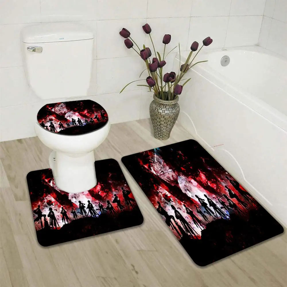 3/4 шт. Противоскользящие коврики для душа атака на Титанов | Дом и сад