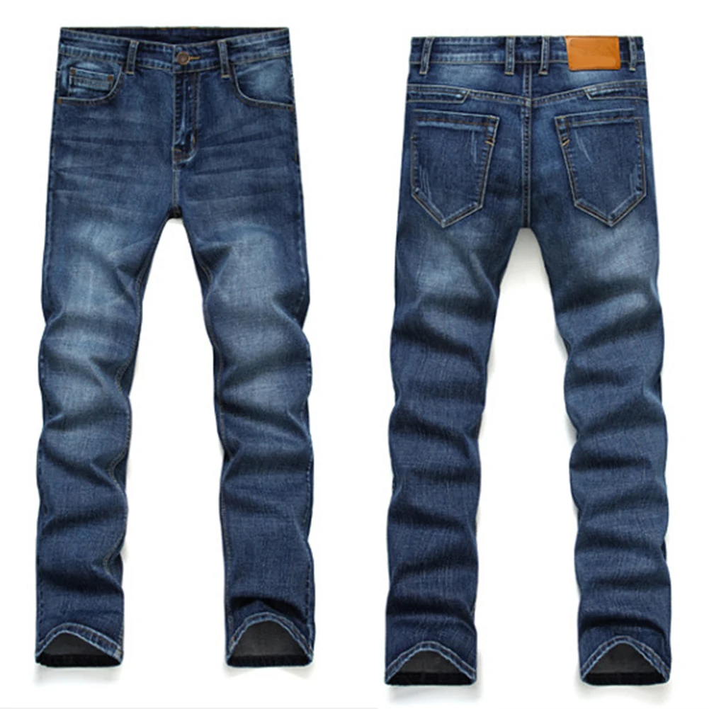 Джинсы для мужчин узкие брюки классические мужские джинсовые повседневные