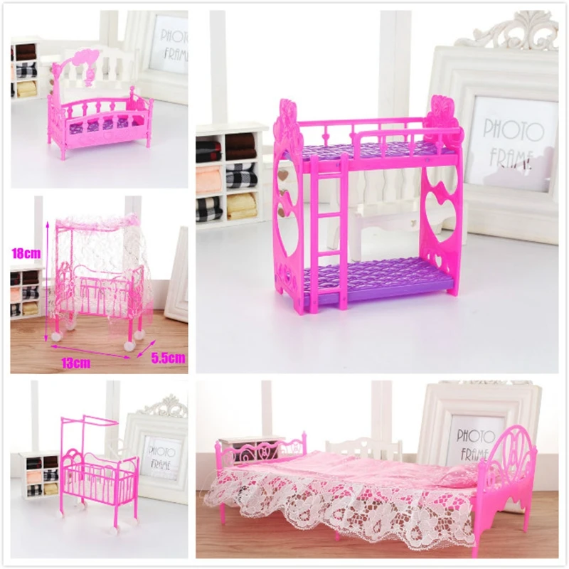 Детская мини кровать двухъярусная игрушка детская кукольная мебель аксессуары