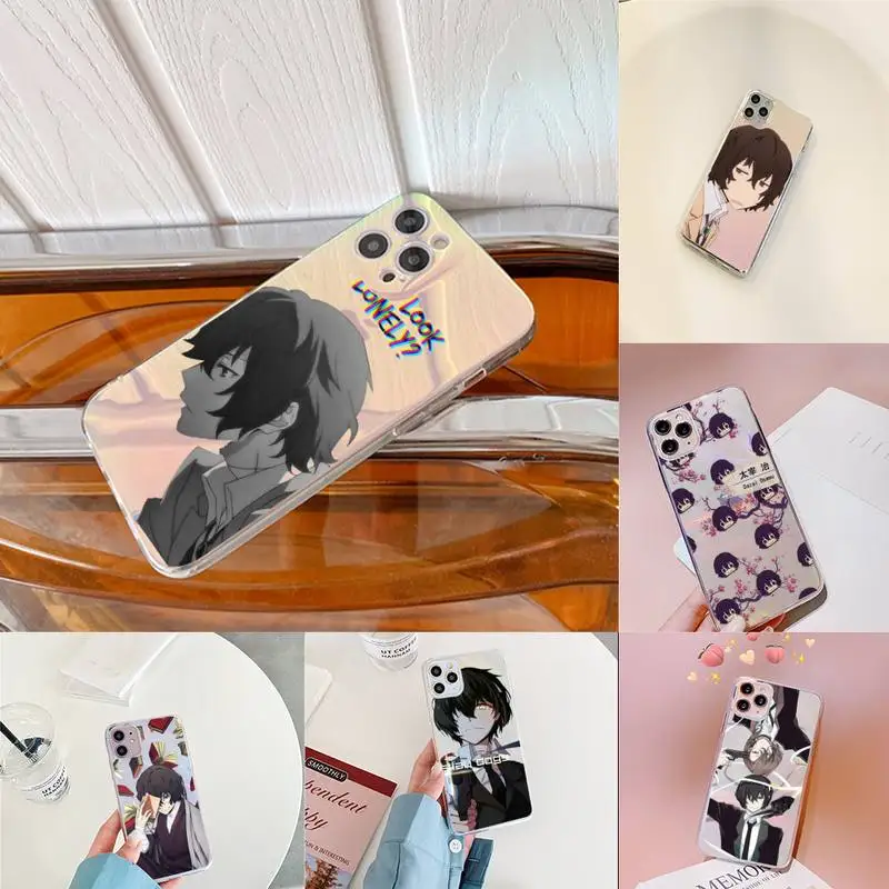 

Anime Bungou Stray Dogs Phone Case for iPhone huawei P 7 8 9 11 12 10 30 40 S X XS XR MINI Pro Max Plus laser Transparent