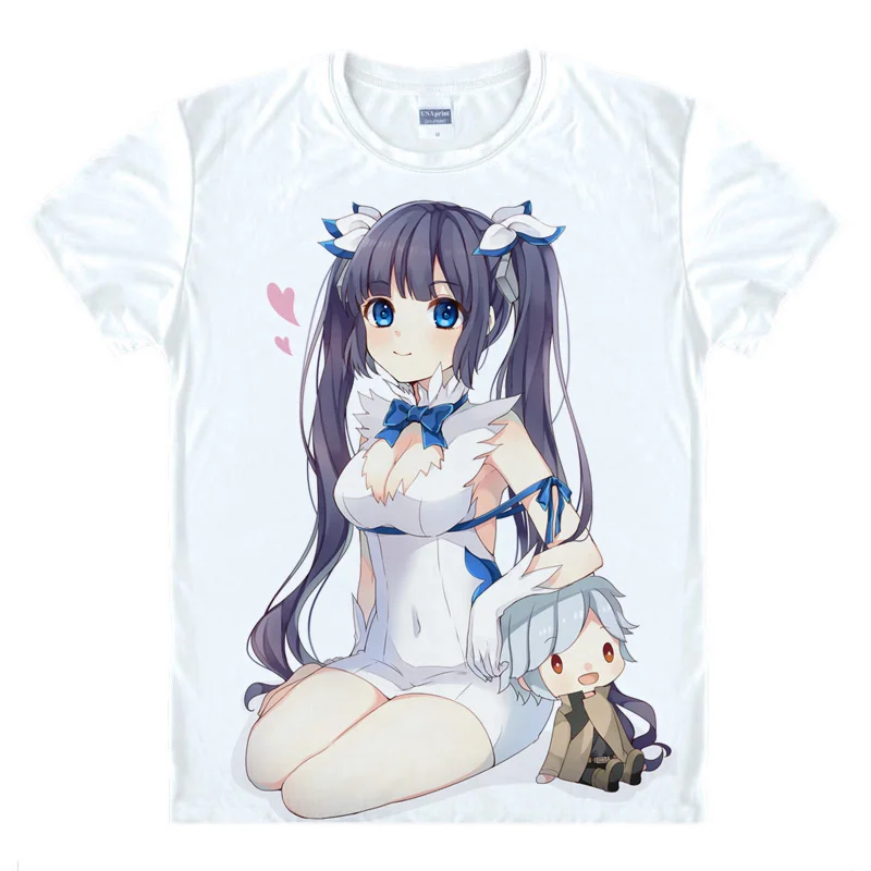 DanMachi Familia миф Гестия футболка аниме японский известных анимации Новинка летняя