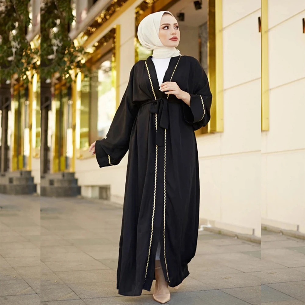 

Рамадан ИД Мубарак Кафтан Абая для женщин абаи кимоно Дубай, Турция Ислам мусульманский хиджаб длинное платье Djellaba халат Longue Femme