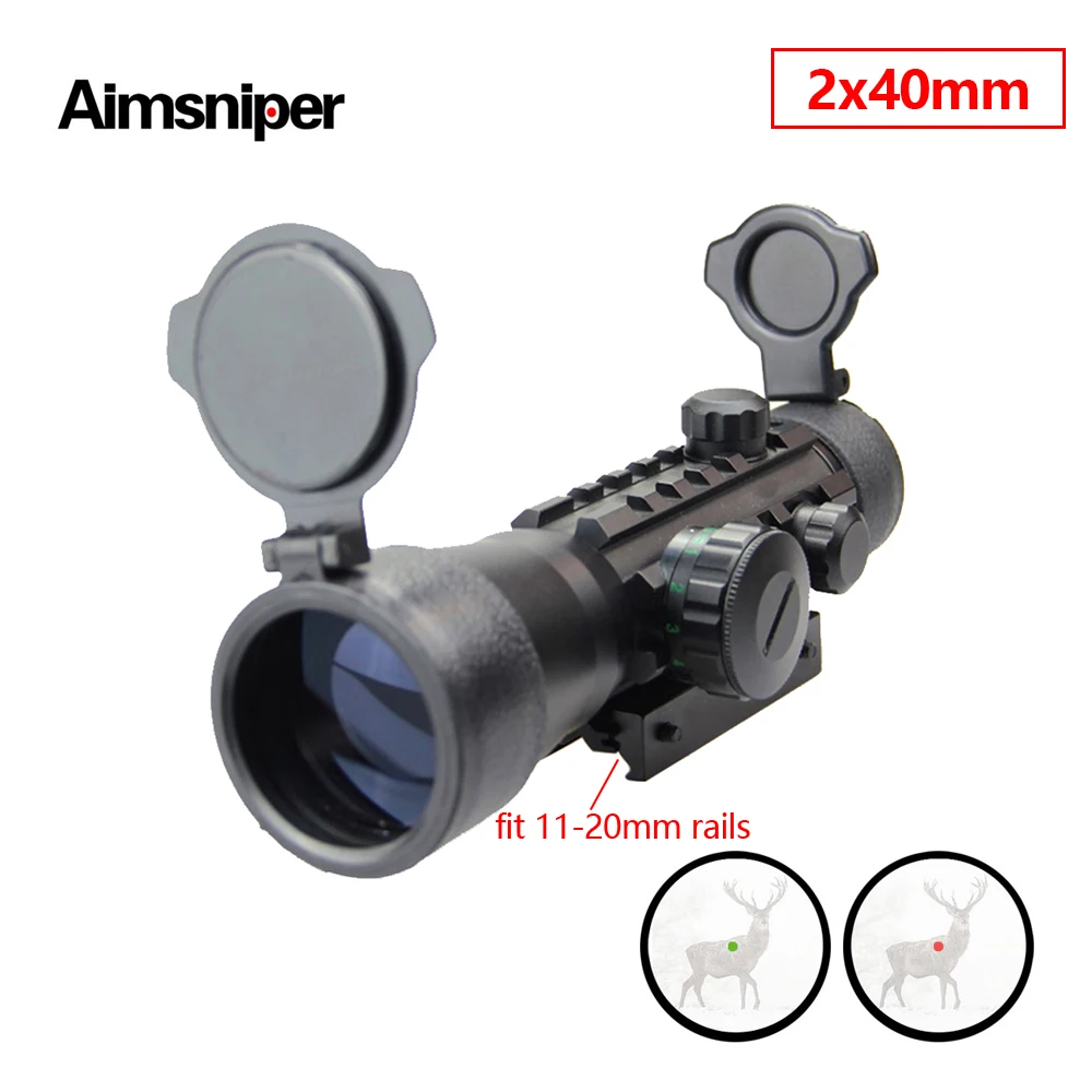 Рефлекторный прицел Aimsniper 2x40 тактический с красной и зеленой точкой оптический