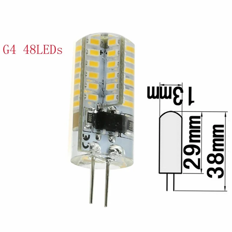 Силиконовые Хрустальные светодиодный лампы 20X G4 5 Вт Светильник 3014 SMD 48
