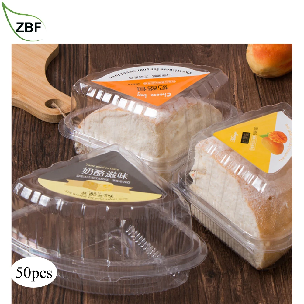 Прозрачная треугольная пластиковая упаковочная коробка для выпечки сыра хлеба