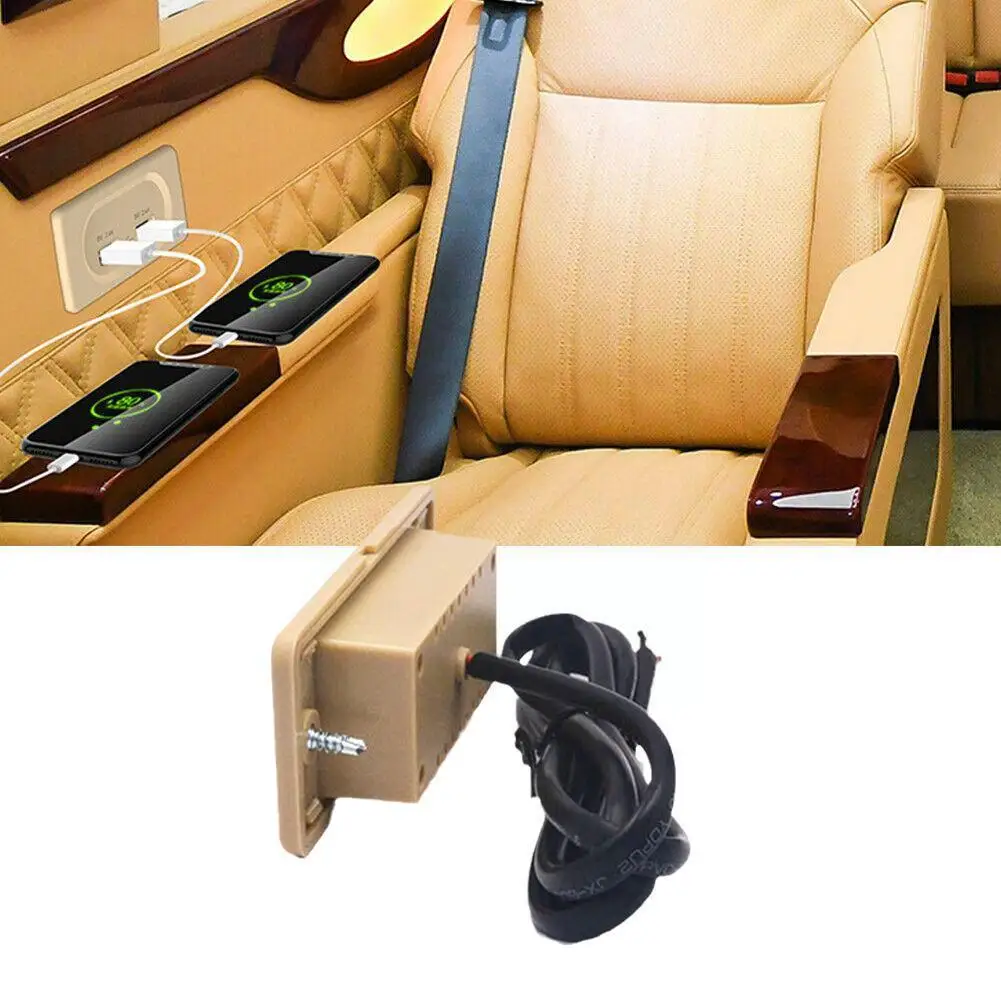 

Rv Usb Charger Motorhome Travel Socket Power For Tablet Phone Dual Outlet Easy Install Recessed Mount Safety High Speed Cha B1n0