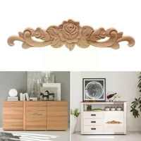 unpainted rectangle carving natural wood appliques mouldings decor for furniture decal decorative vintage wooden cabinet k8k9