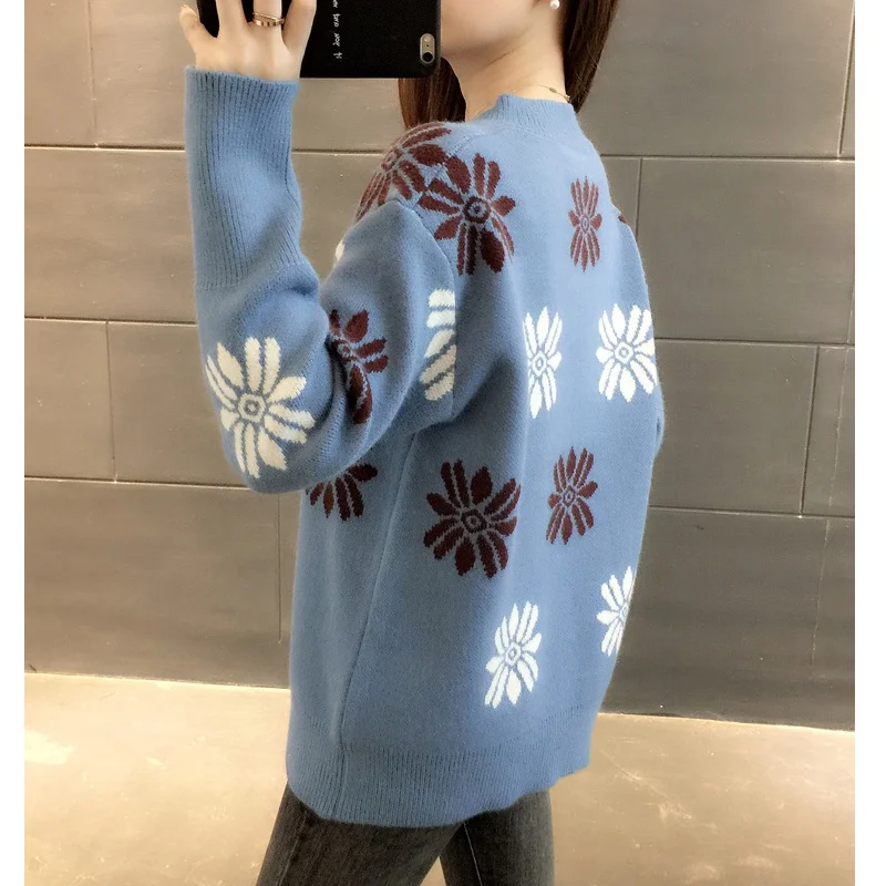

Pullover Sweater Women Long Sleeve Knitted Sweater Autumn Winter Loose Women Sweaters