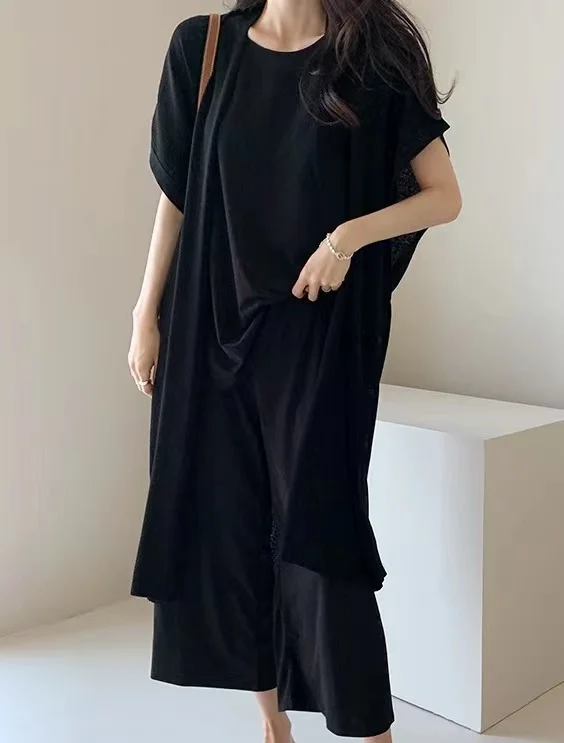 

SuperAen 2021 Summer New Solid Loose Sleeveless Pullover Suit