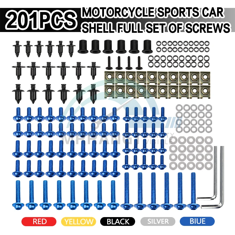 216PCS Motorcycle Fairing Bolts Nuts Kit Body Fastener Clips Screw Car Nuts For YAMAHA TMAX 500 530 MT07 MT09 FZ1 FZ6 R1 R6 R15
