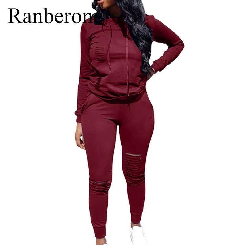 Повседневный Спортивный костюм для женщин комплект из 2 предметов Женский