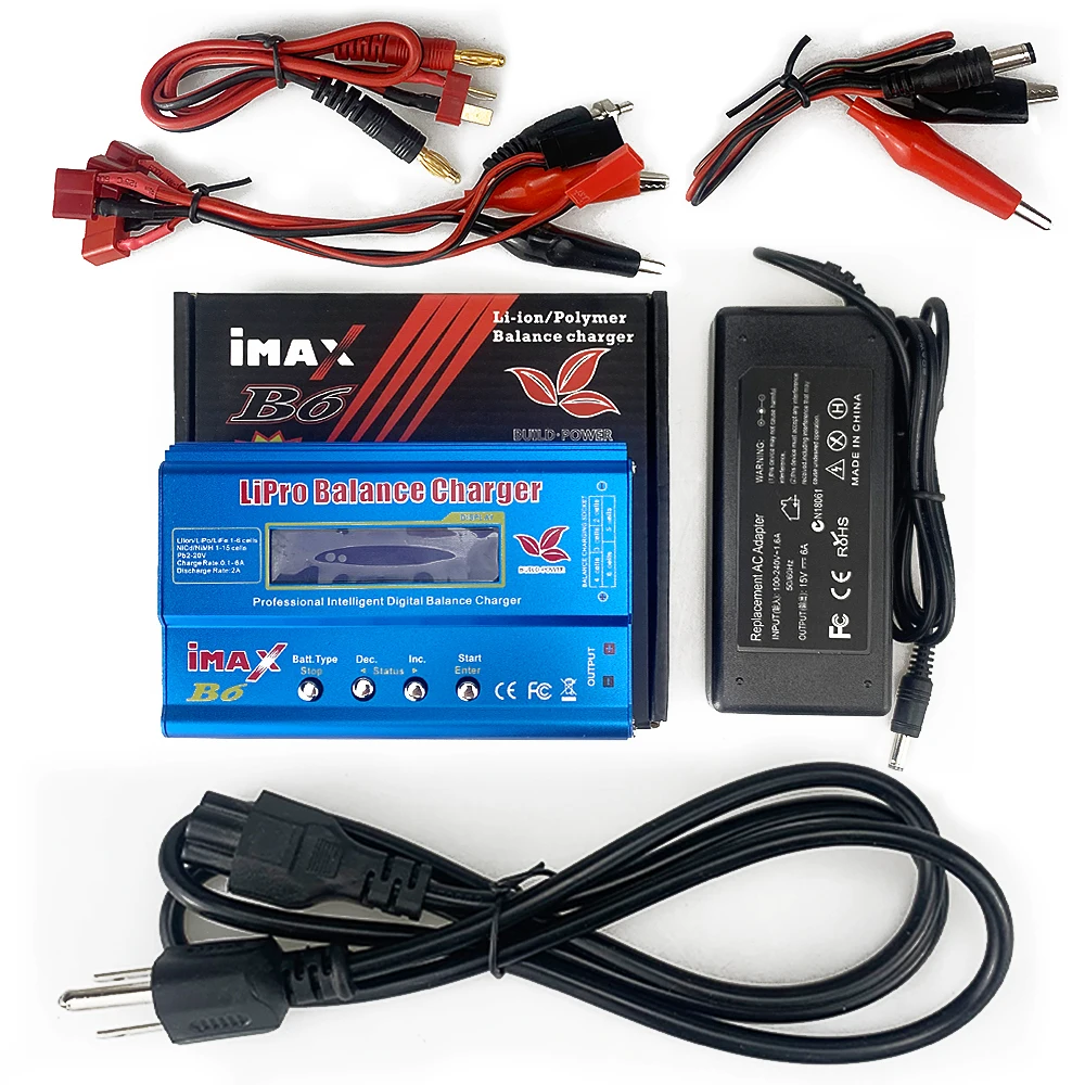 Зарядное устройство IMAX B6 B6AC B3 для зарядки NiMh аккумуляторов LiPo RC с Т-образным