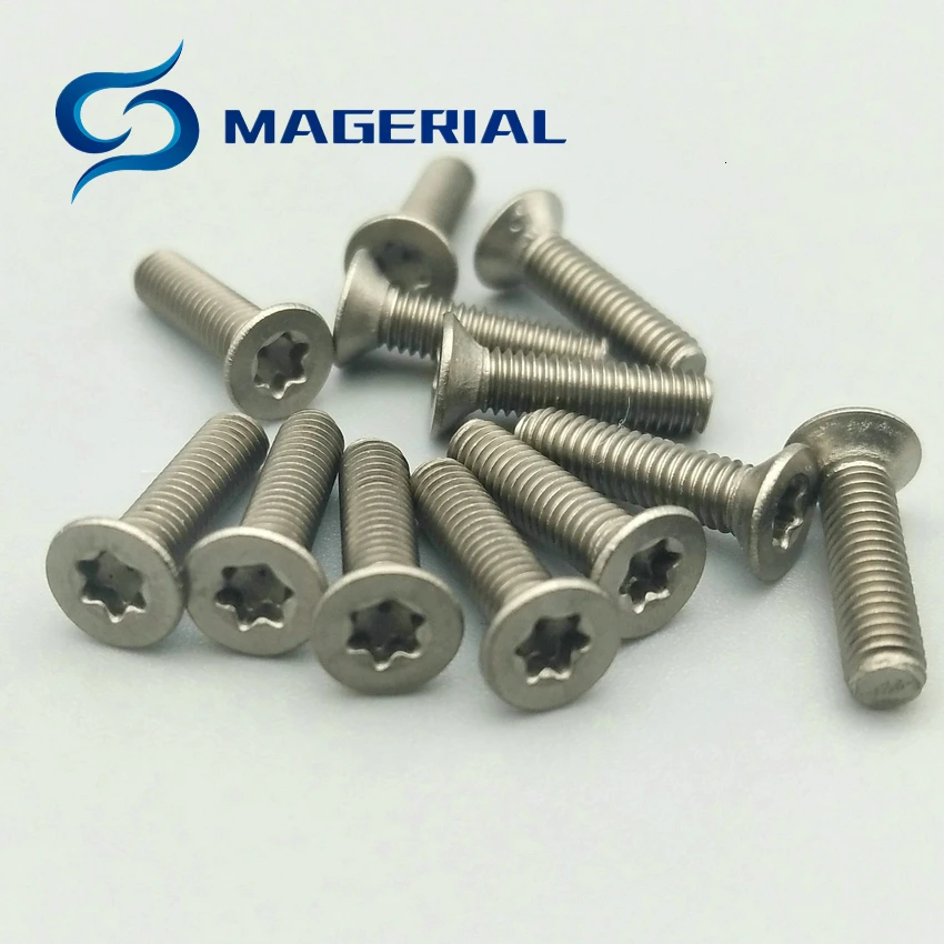 24 шт. потайная головка Torx Ti винты M1.6 M2 3 мм-6 мм титановый винт плоский привод Torx титановые болты Ti крепеж DIN912