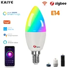 Умная лампа-свеча Zigbee 3,0, 5 Вт, RGB + C + W, с регулируемой яркостью
