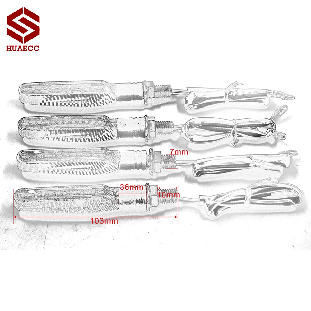 

2 Pairs LED Motorcycle Turn Signal IndicatorsBlinkers Flashers Flexible Amber Light Lamp for Universal