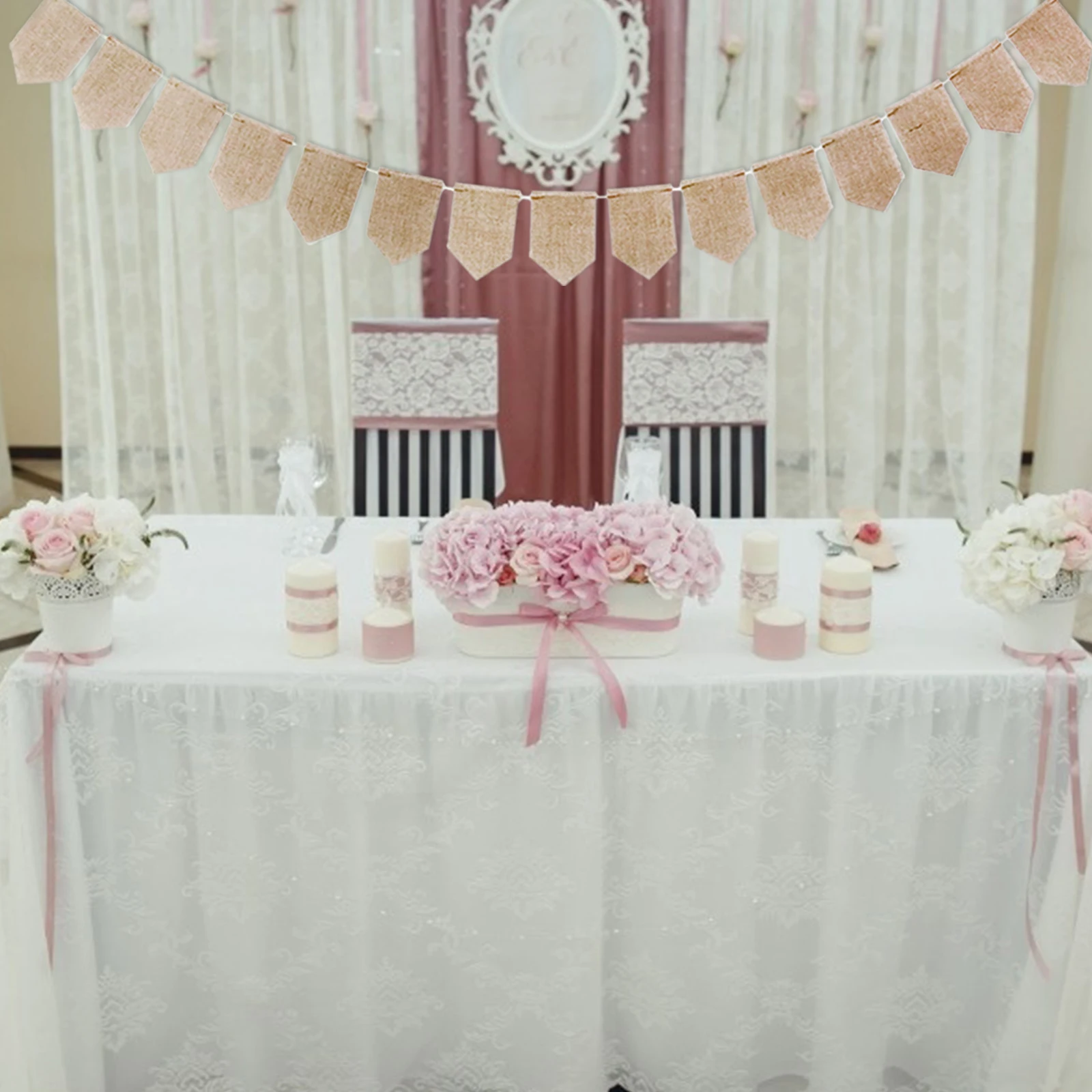 Декоративный джутовый флаг баннер на день рождения 15 цветов гирлянда для