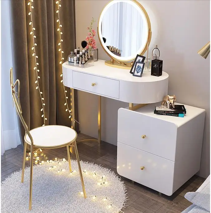 

Dressing table bedroom small family simple bed head storage cabinet integrated