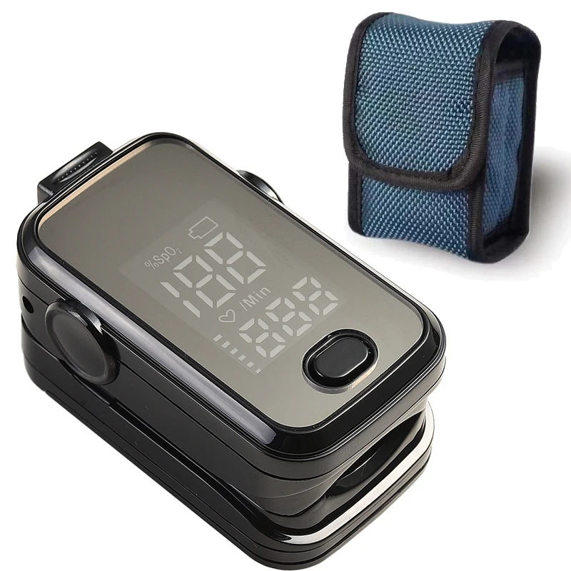 black with case Пальчиковый Пульсоксиметр de dedo портативный кислород крови Saturometro SPO2 PR пульсиоксиметр Пульсоксиметр оксиметр FDA CE - Цвет: black with case