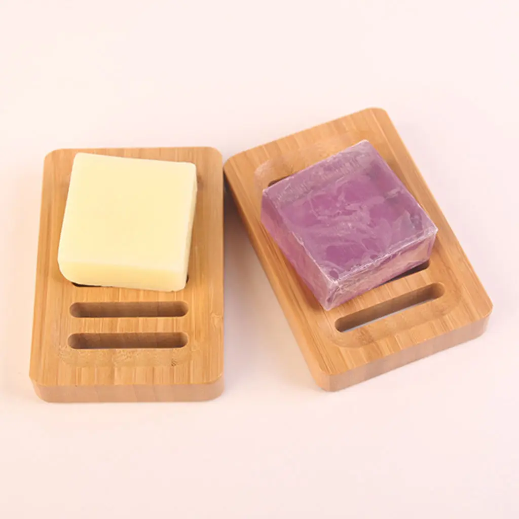 Bamboo Soap Dish Rectangular Clean Wooden Container Natural Color Sponge Holder for RV Bathtub Countertop Sinks Outdoor | Дом и сад