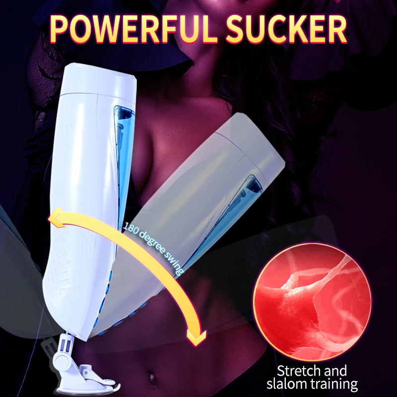 Мощная присоска мастурбатор мужской 10 Скорость телескопическая и вращательные