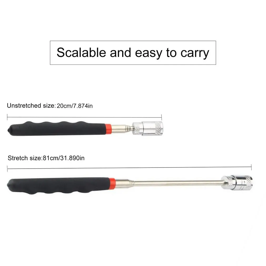 

Telescopic Adjustable Magnetic Pick-Up Tools Magnetic Telescopic Magnet Grip Long Pen Telescopic Magnet Stick with LED Light
