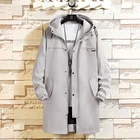 2022 НОВЫЙ Тренч, черное серое пальто, мужское пальто, повседневные ветровки, x-длинные модные весенне-осенние куртки