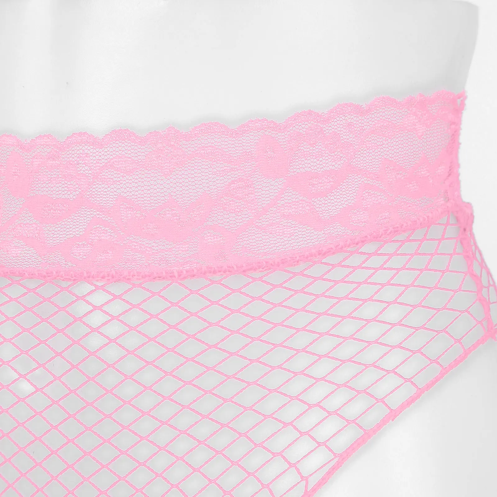 

Womens Lingerie See-through Mesh Panties Erotic Sexy Fishnet Underpants Lace Waistband Briefs Low Waist Hollow Out Underwear