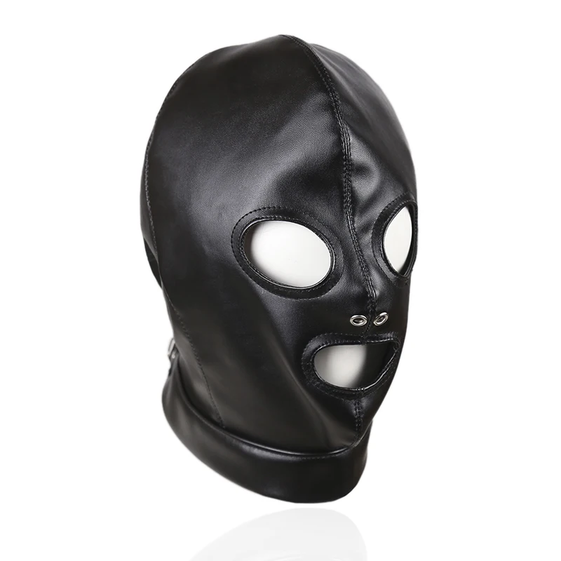 

LoveFun Sensory Deprivation Hood with Open Mouth Gag Removable Muzzle Bondage Fetish Slave Hood Fantasy Face Toy