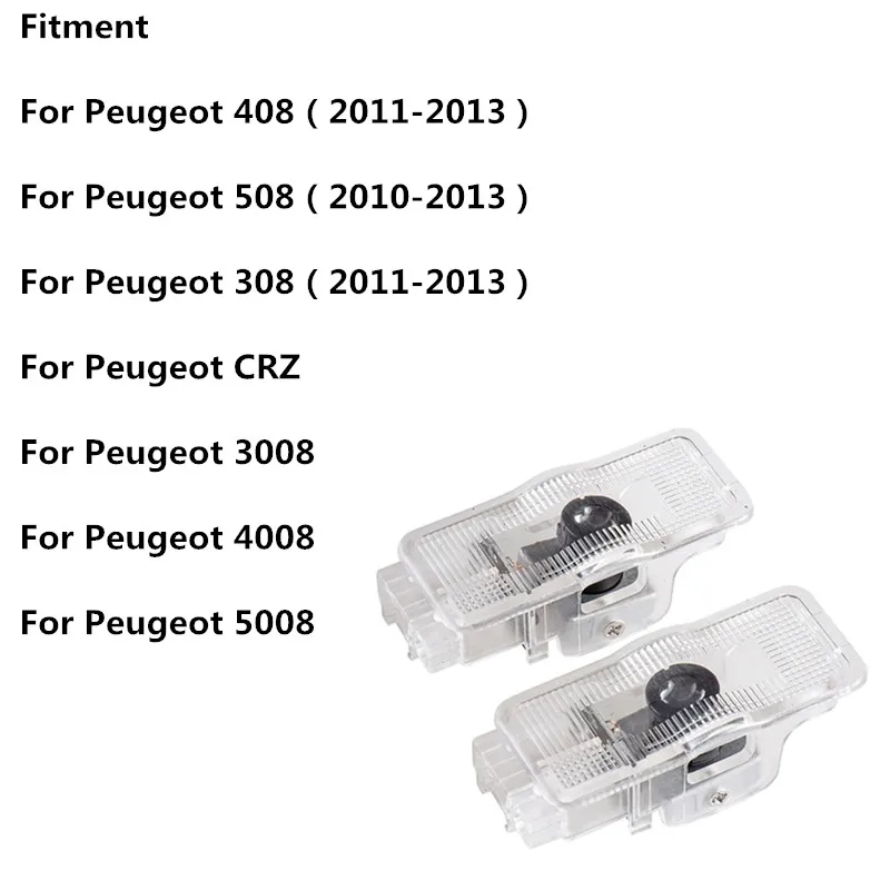 2X Светодиодные Автомобильные дверные приветственные огни для Peugeot 307 RCZ 508 408 206 306