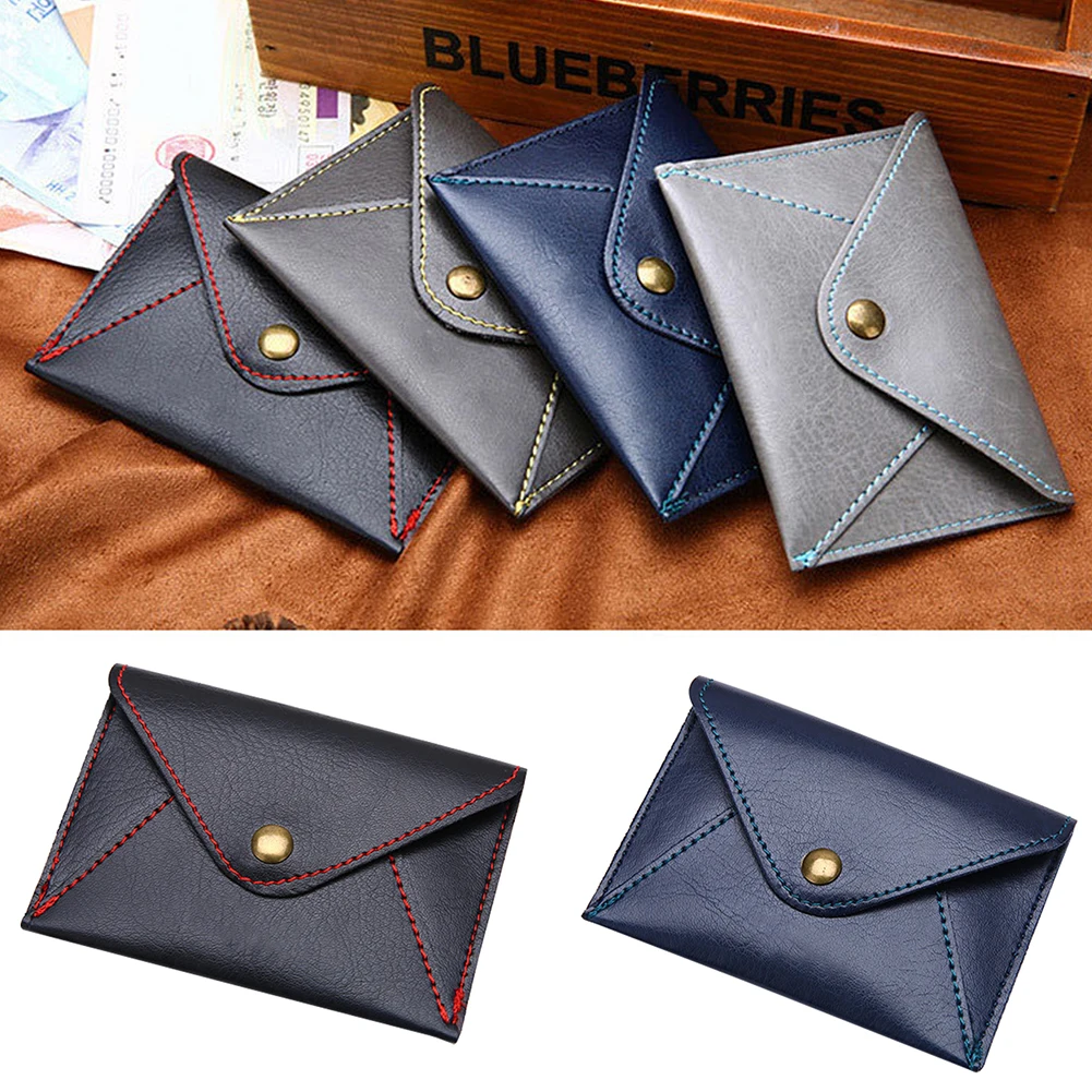 Лаконичный Матовый ультратонкий кожаный кошелек конверт с держателем для карт