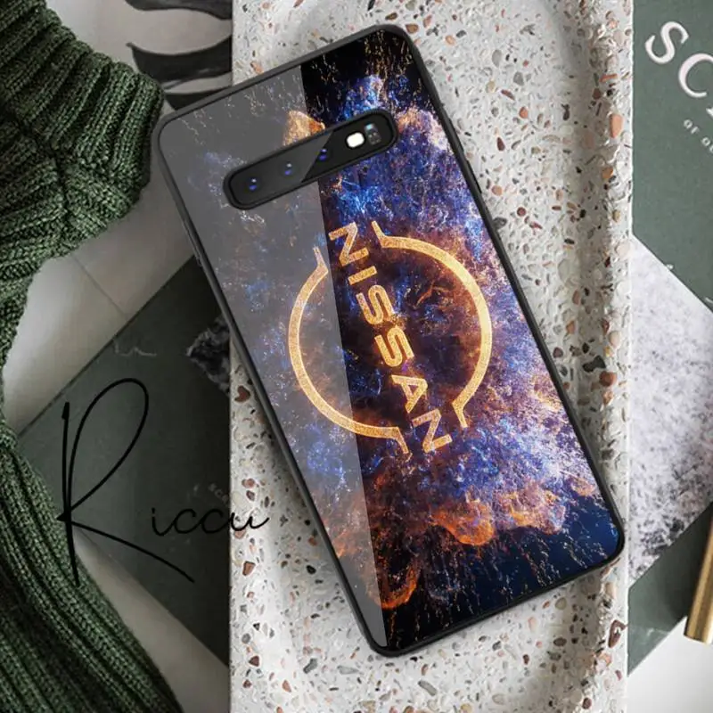 

nissan car logo Phone Case Tempered Glass For Samsung S20 Plus S7 S8 S9 S10E Plus Note 8 9 10 Plus A7 2018