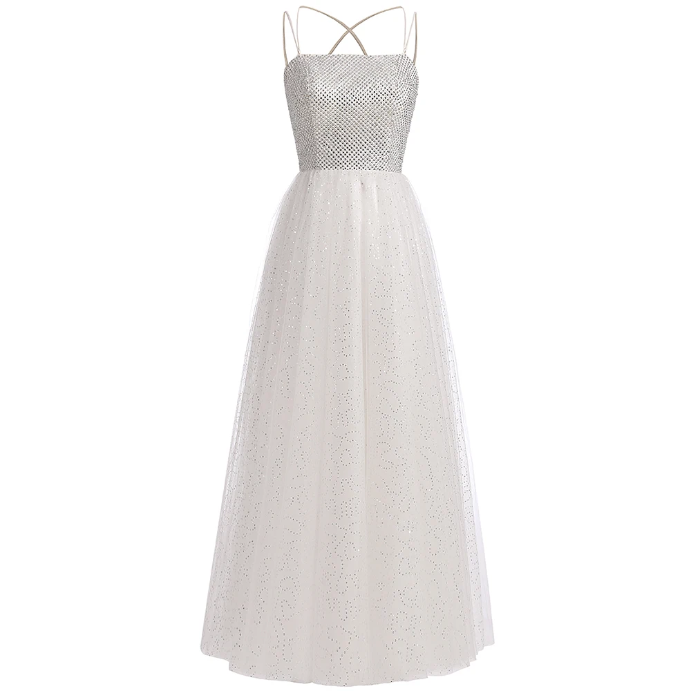 VKbridal Роскошные тюлевые вечерние платья длинное Хрустальное бальное платье