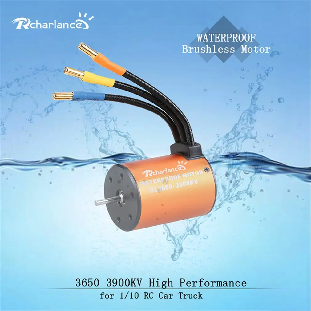 

Rcharlance Mutiple protection features Brushless Power System Combo 4 Pole 3900KV Motor(5.8V/3A BEC) for 1/10 RC Car