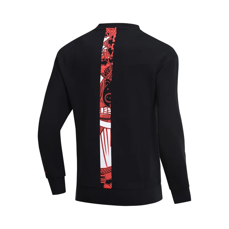 Li-Ning мужской трендовый свитер обычный крой 66% полиэстер 34% хлопок круглый вырез