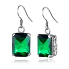 Женские серьги из серебра 925 пробы с изумрудами