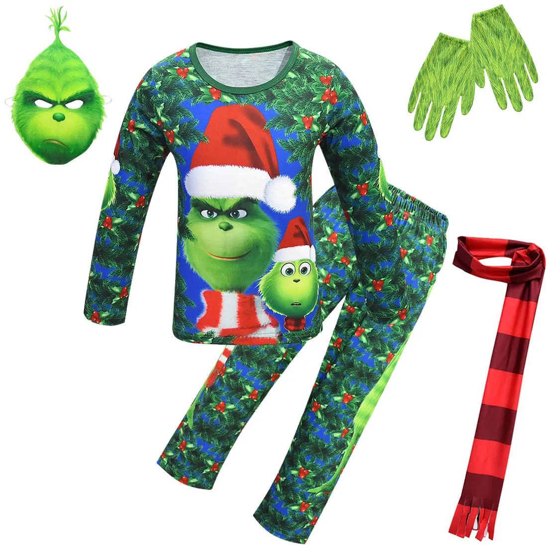 Для маленьких мальчиков Grinched для костюмированной вечеринки одежда косплей