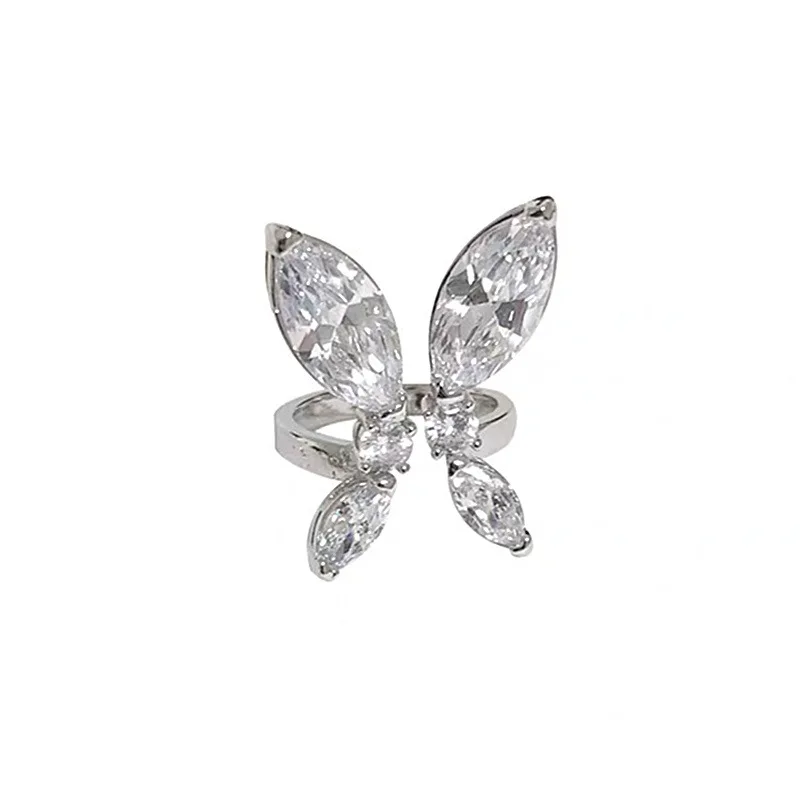 ААА кубический циркон бабочка Открытое кольцо для женщин дамы ювелирные изделия