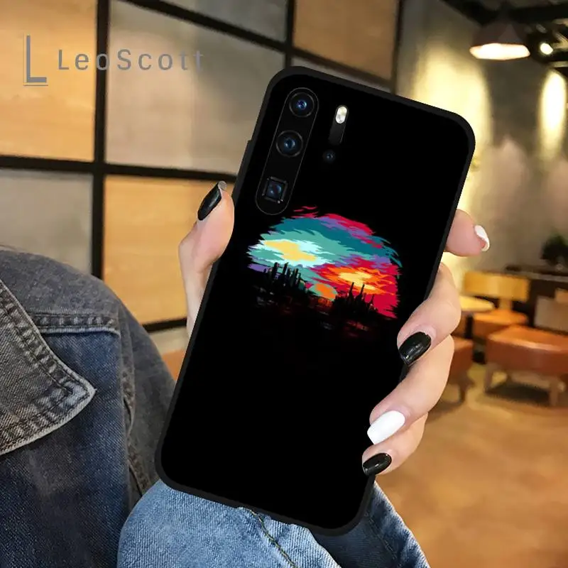 

Sun moon airplane rainbow planet Phone Case For Huawei honor Mate P 9 10 20 30 40 Pro 10i 7 8 a x Lite nova 5t