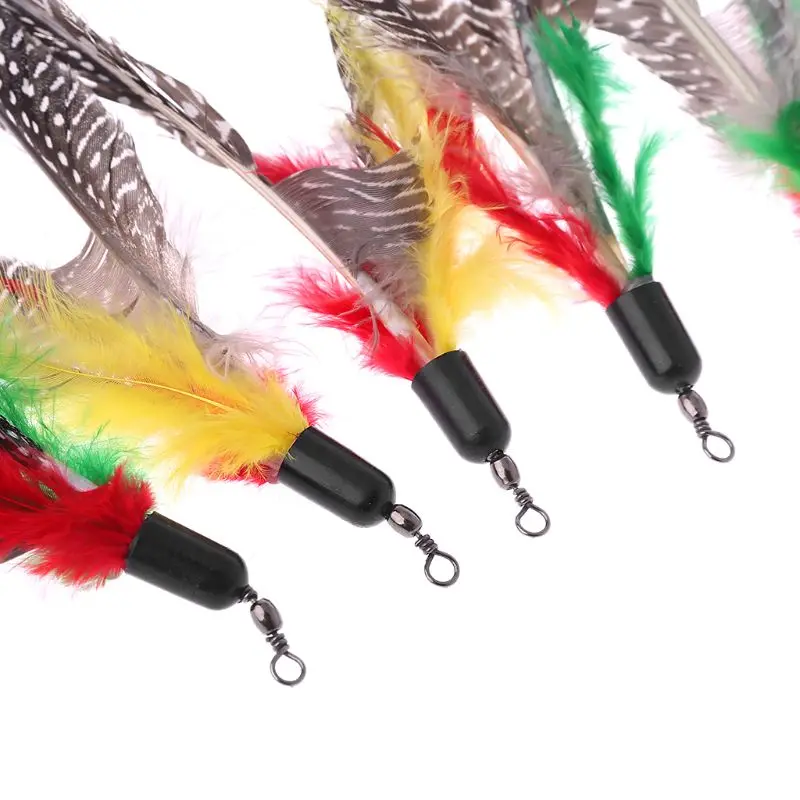 5PCS Handmade Natural Feather Cat Toy Da Bird Refills Interactive Teaser Sticks | Дом и сад