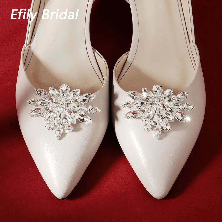 

Efily Crystal Bridal Shoe Clips Accessories for Wedding Sandal Heels Women Rhinestone Shoe Buckle Bridal Brooch Party Prom Gifts