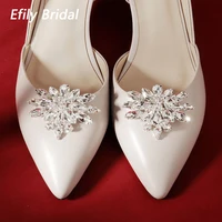 efily crystal bridal shoe clips accessories for wedding sandal heels women rhinestone shoe buckle bridal brooch party prom gifts