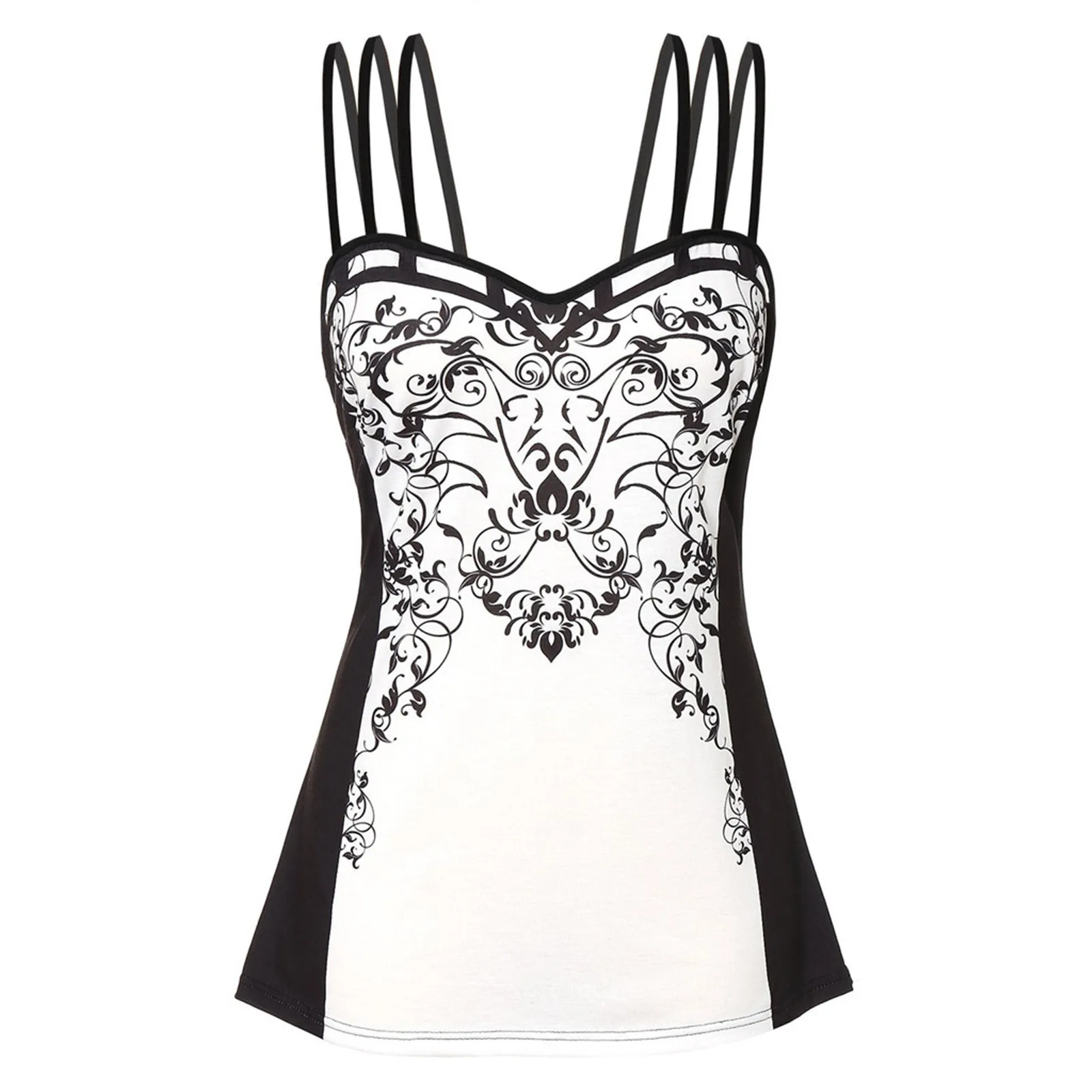 Женские летние топы с бретельками модным цветочным узором печатная подвеска