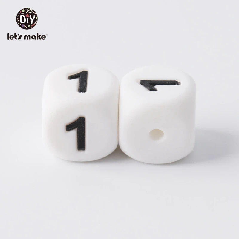 1 Let'S Make 10 шт силиконовый Прорезыватель для зубов 0-9 цифр буквы Bpa бесплатно жевательные бусины Diy пустышка цепочка Детские Прорезыватели Прорезыватель зубов Квадратные бусины - Цвет: 1