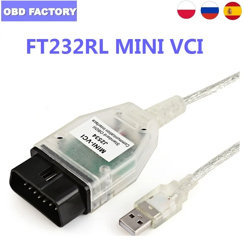 Мини VCI для T oyota MINI J2534 tis Techstream V14.10.028 10 шт OBD2 диагностический сканер L exus|Кабели и