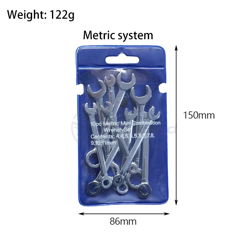 10pcs metric / British Mini mirror throw open-end wrench box set pocket polishing solid and durable | Инструменты