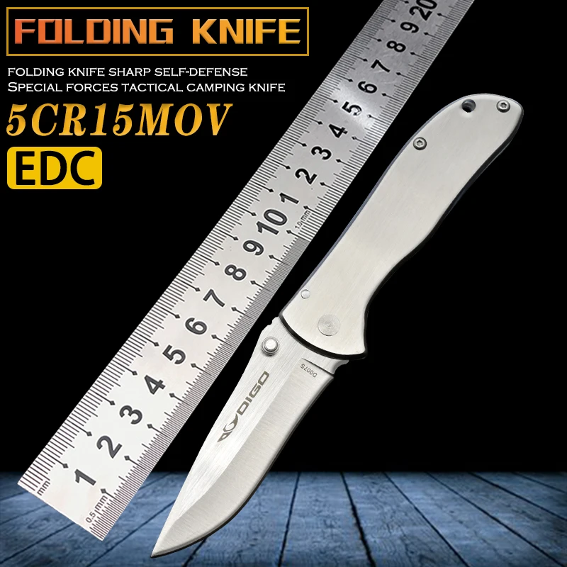 Outdoor Camping Hunting Survival Tactics Self-Defense Folding Knife Fixed Portable Household Fruit Utility Tool Edc |