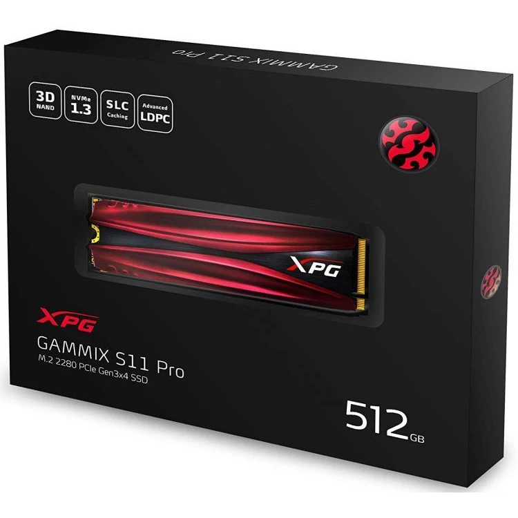Твердотельный накопитель ADATA AGAMMIXS11P-512GT-C SSD M.2 512GB PCI-E чтение: 3350 Мб/сек запись: 2350 |