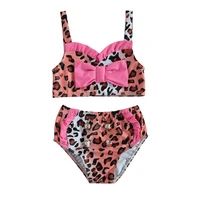 toddler baby girls swimwear summer leopard bowknot bikini sets kids swimsuits children bathing suits beachwear 0 5y