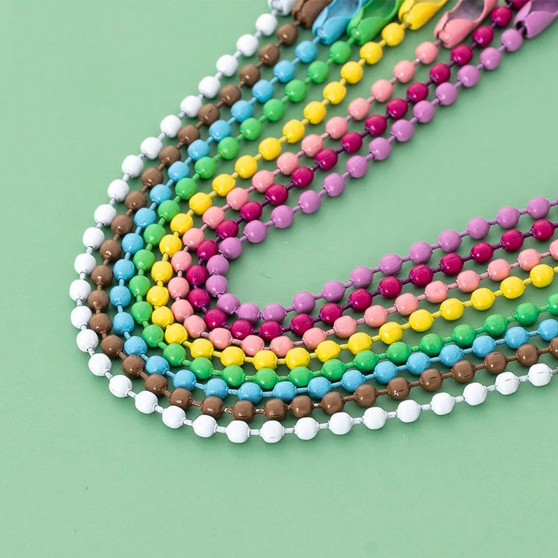 

Mibrow 50pcs/lot Width 2.4mm Bead Chains Bulk for Necklace Bracelet with Clasps Metal Ball Chains Length 12cm Chain Accessories